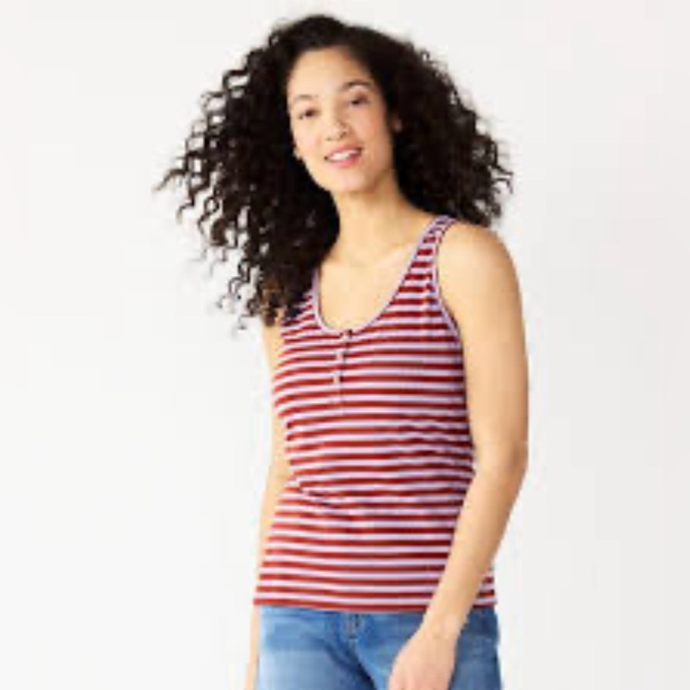 SONOMA -STRIPPED TANK TOP WITH BUTTONS …153